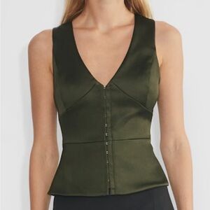 Elegant Olive Green Sleeveless Top
